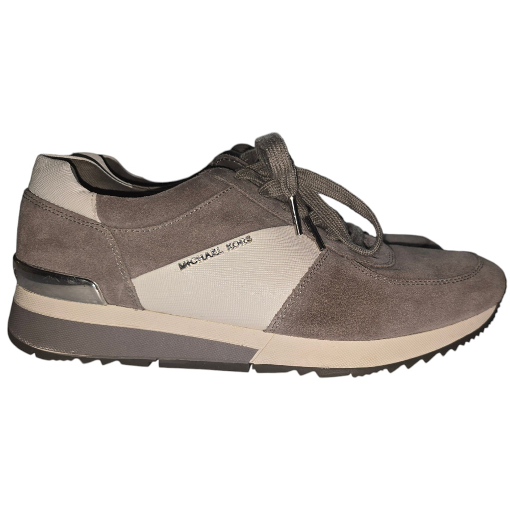 Women's Michael Kors Allie Trainer Sneakers Steel Gray Suede Size 10 - Picture 8 of 10